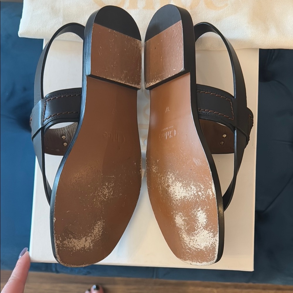 Chloe Black and Brown Sandals - Picture 4 of 5